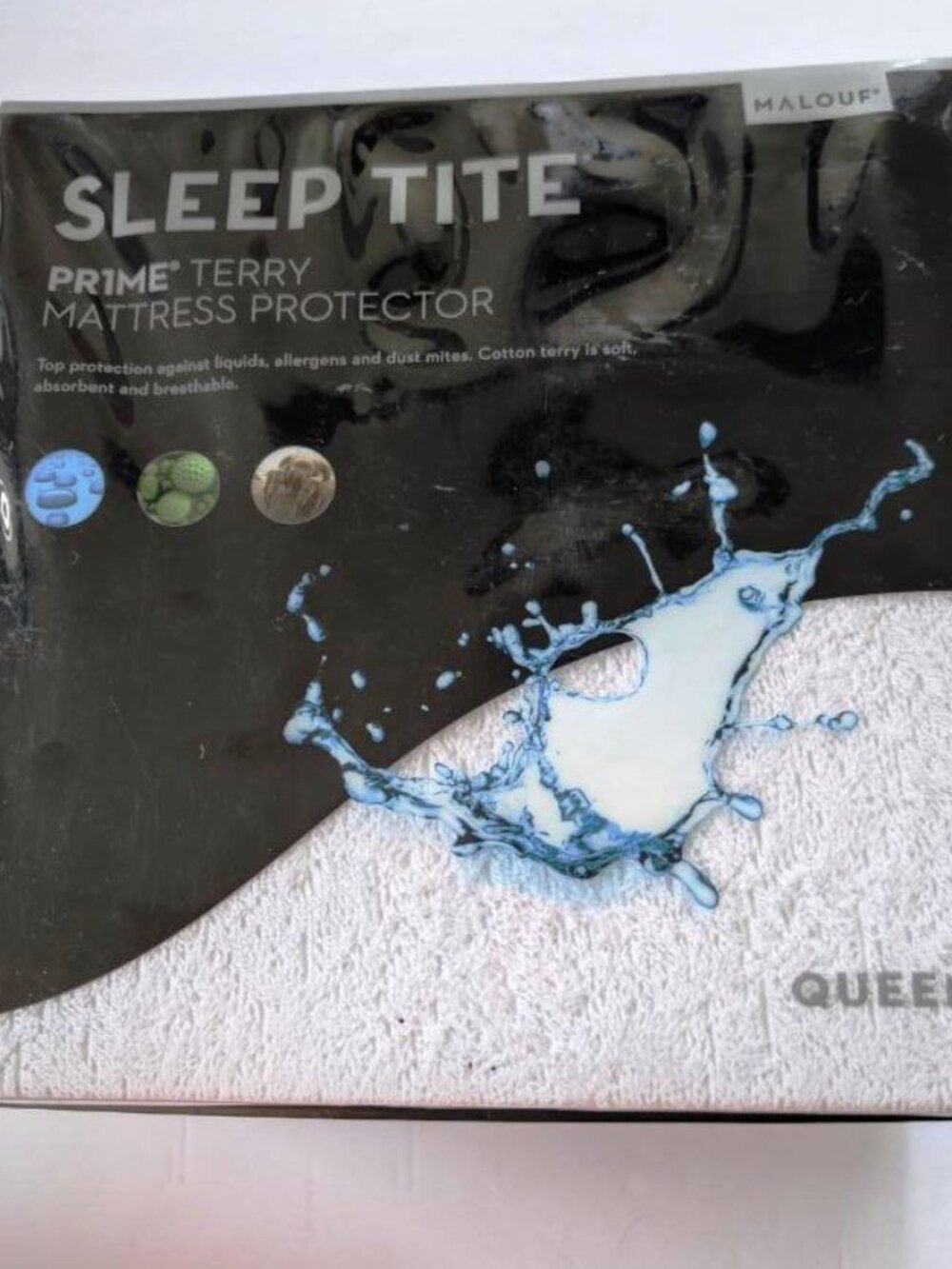 Malouf Queen Size SleepTite PR1ME Waterproof Mattress Protector - New